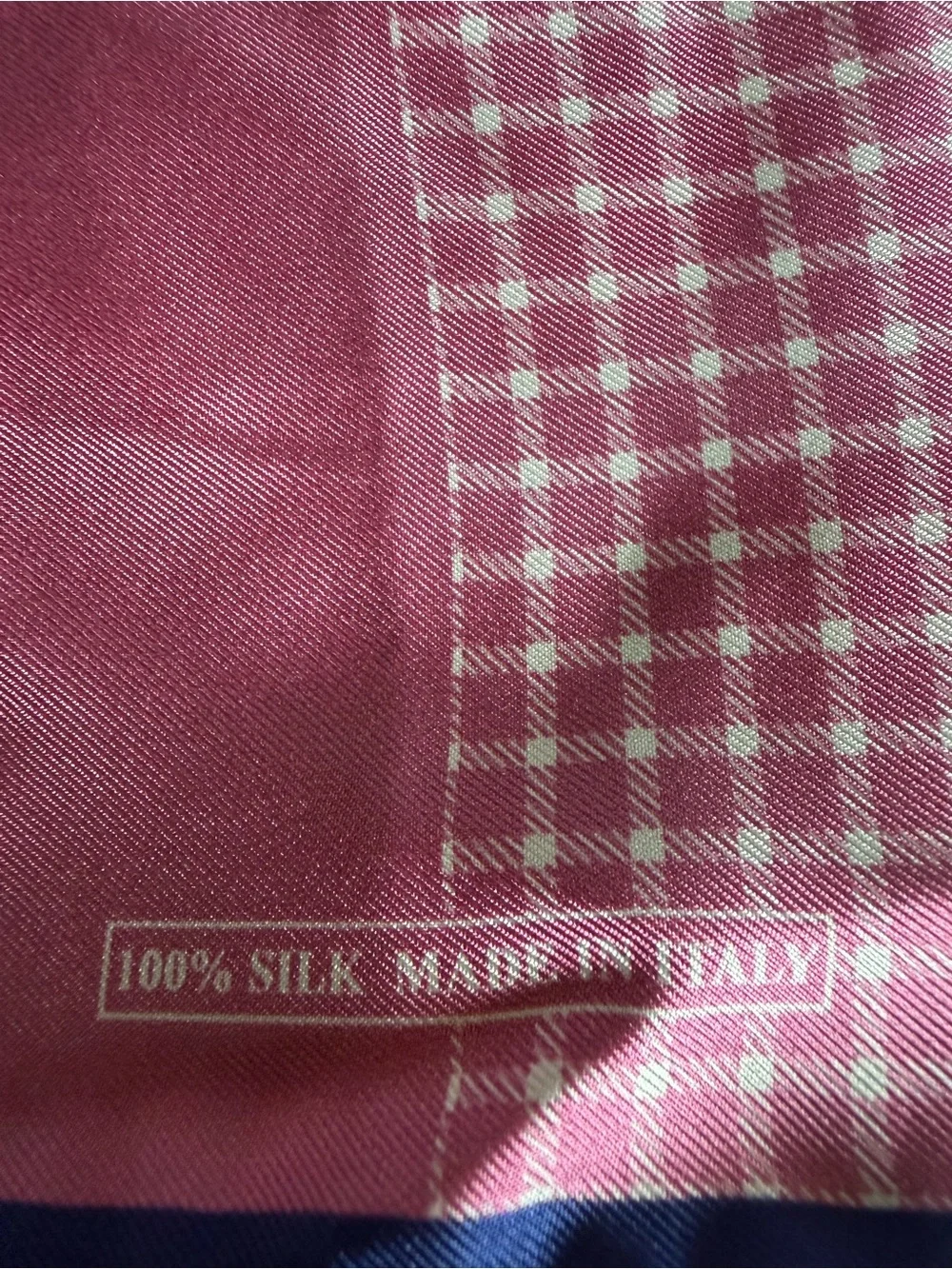Pink and White Patchwork Silk Scarf